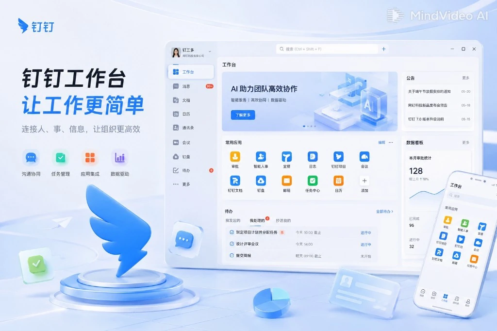 钉钉AI9.0 OKR管理工作台界面